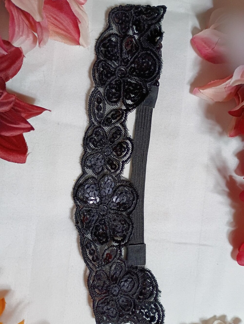 Black Lace Floral Headband - Elegant Women’s Hair Accessory